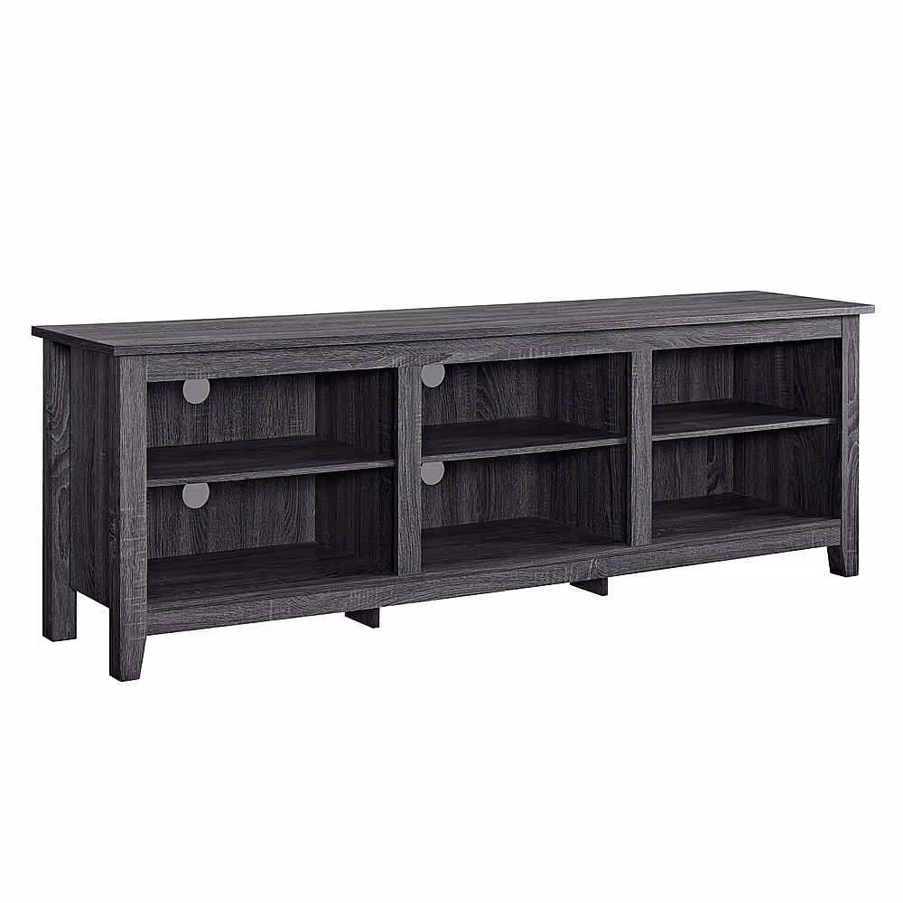 Walker Edison - Modern 70" Open 6 Cubby Storage TV Stand for TVs up to 80" - Charcoal - Image 8