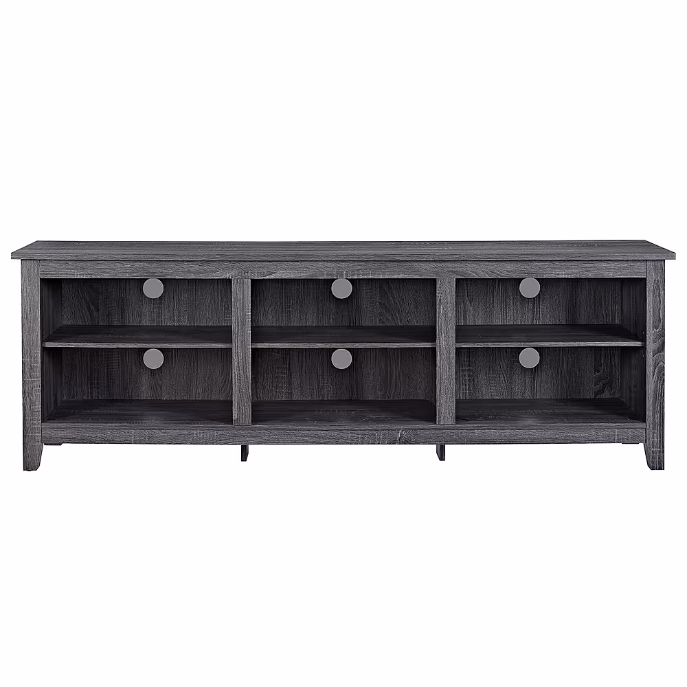 Walker Edison - Modern 70" Open 6 Cubby Storage TV Stand for TVs up to 80" - Charcoal - Image 9