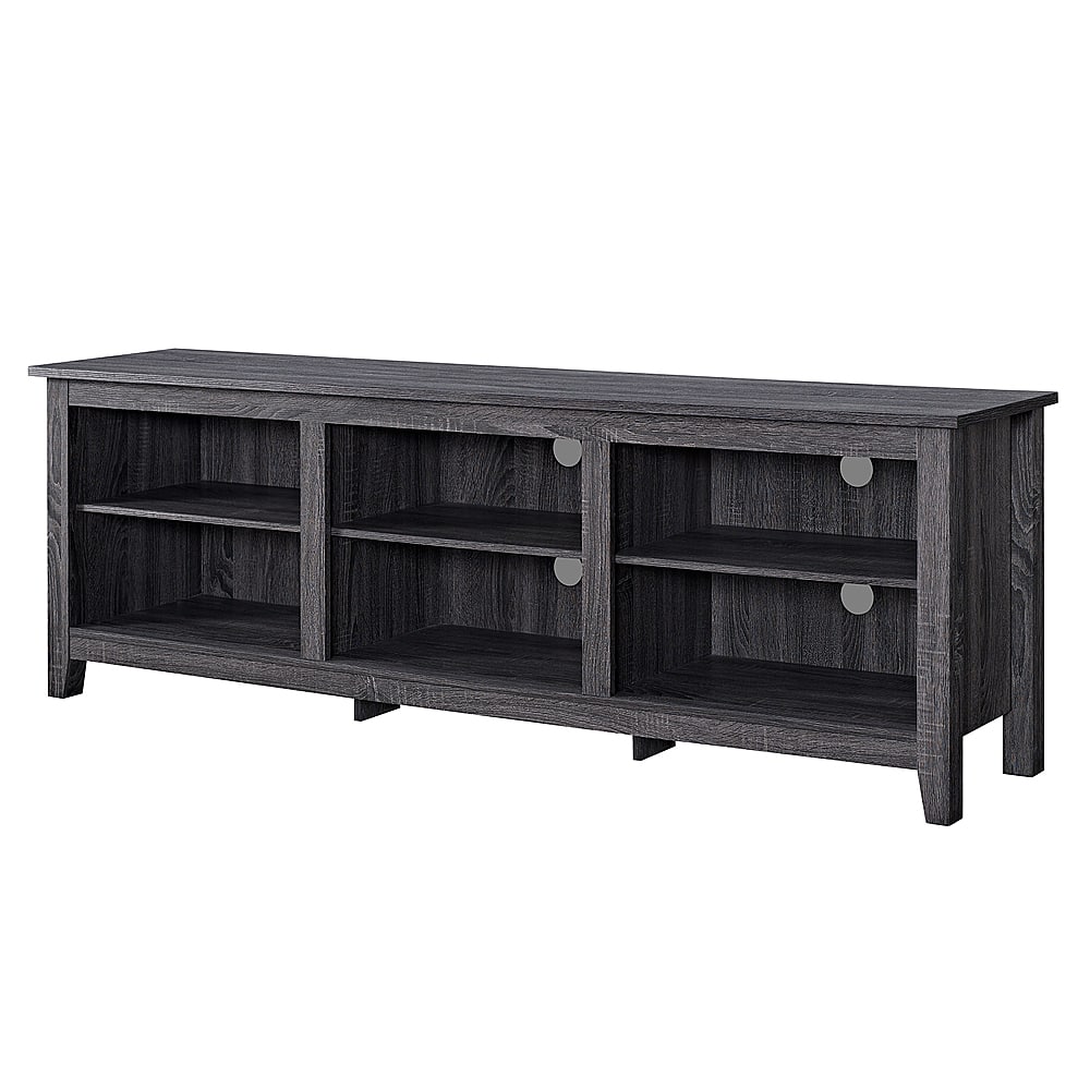 Walker Edison - Modern 70" Open 6 Cubby Storage TV Stand for TVs up to 80" - Charcoal - Image 10