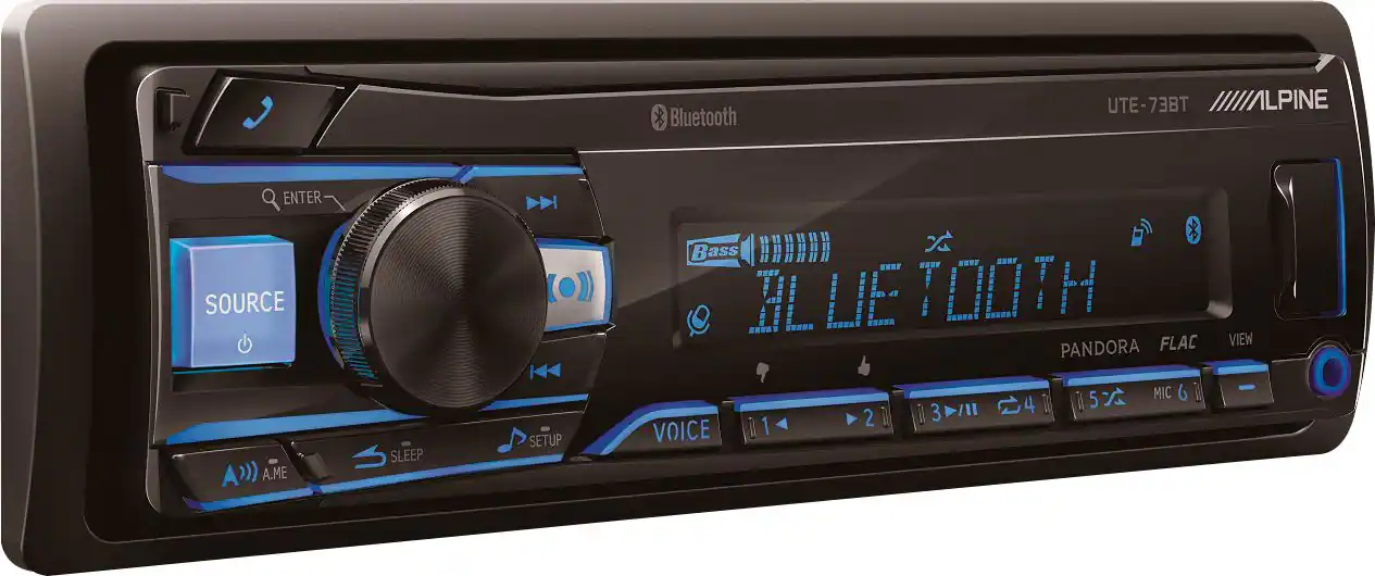 Alpine - Bluetooth Digital Media (DM) Receiver with Pandora Music Compatibility - Black - Image 2