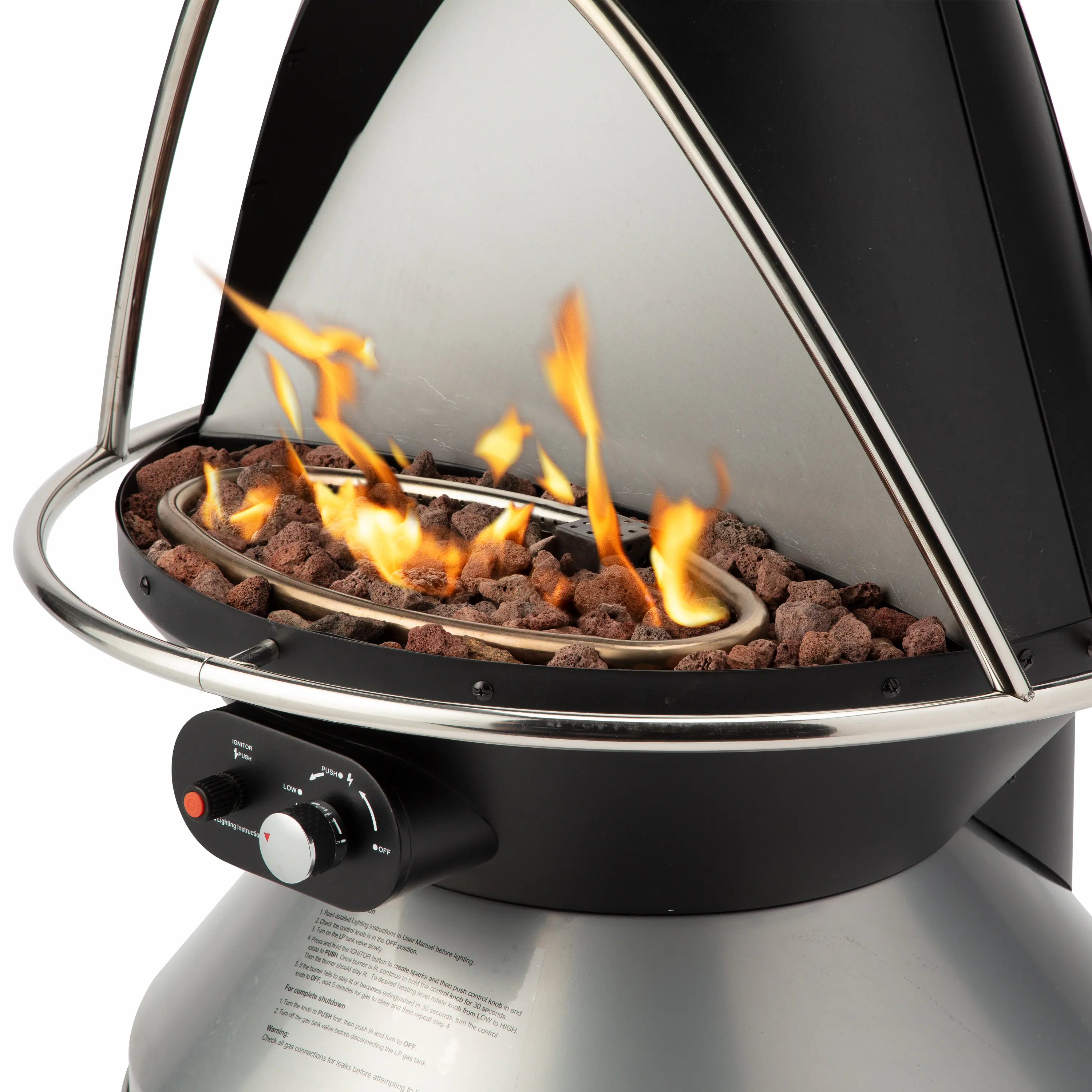 Cuisinart - Chimenea Propane Fire Pit - Black - Image 4
