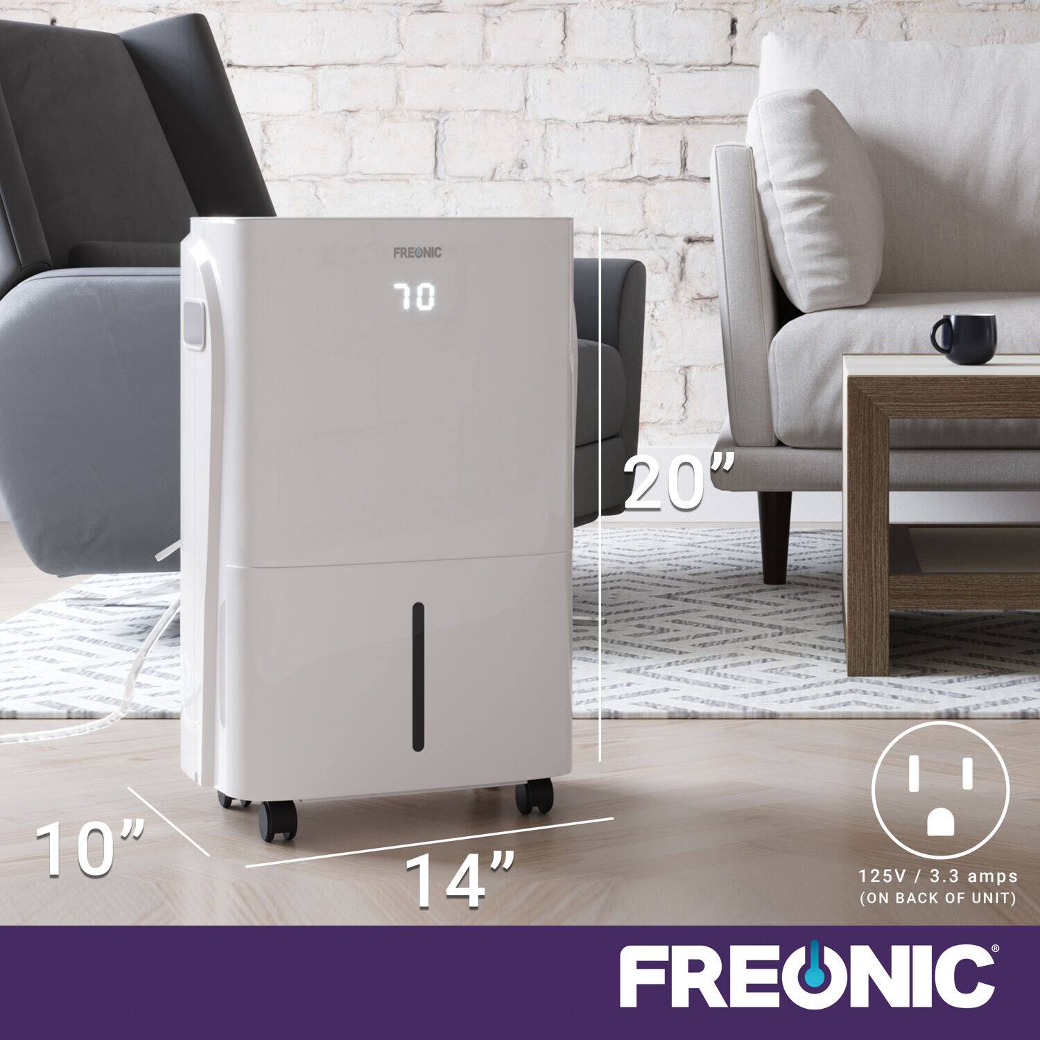 Freonic - 35 Pint Dehumidifier - White - Image 7