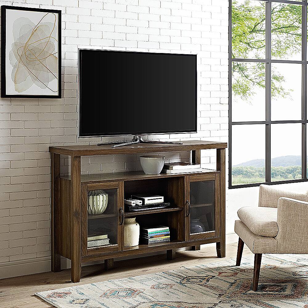 Walker Edison - Tall Storage Buffet TV Stand for TVs up to 55" - Dark Walnut - Image 2