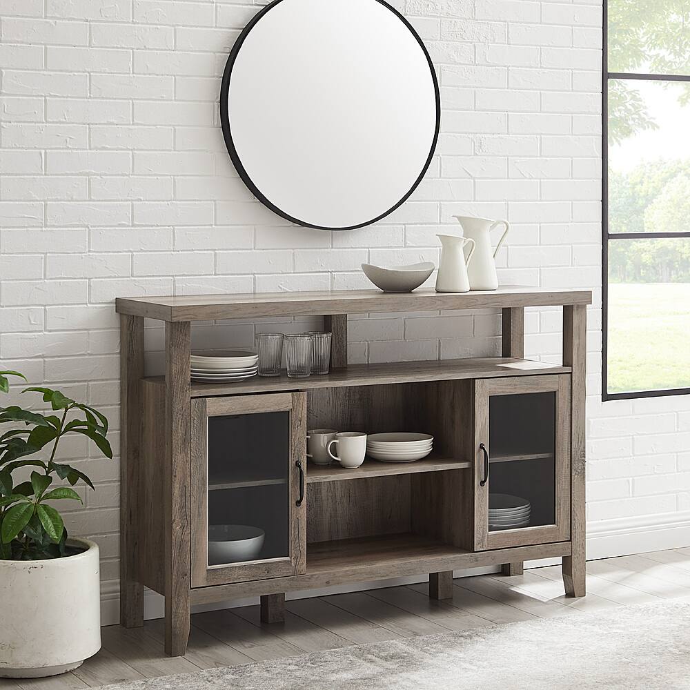 Walker Edison - Tall Storage Buffet TV Stand for TVs up to 55" - Grey Wash - Image 7