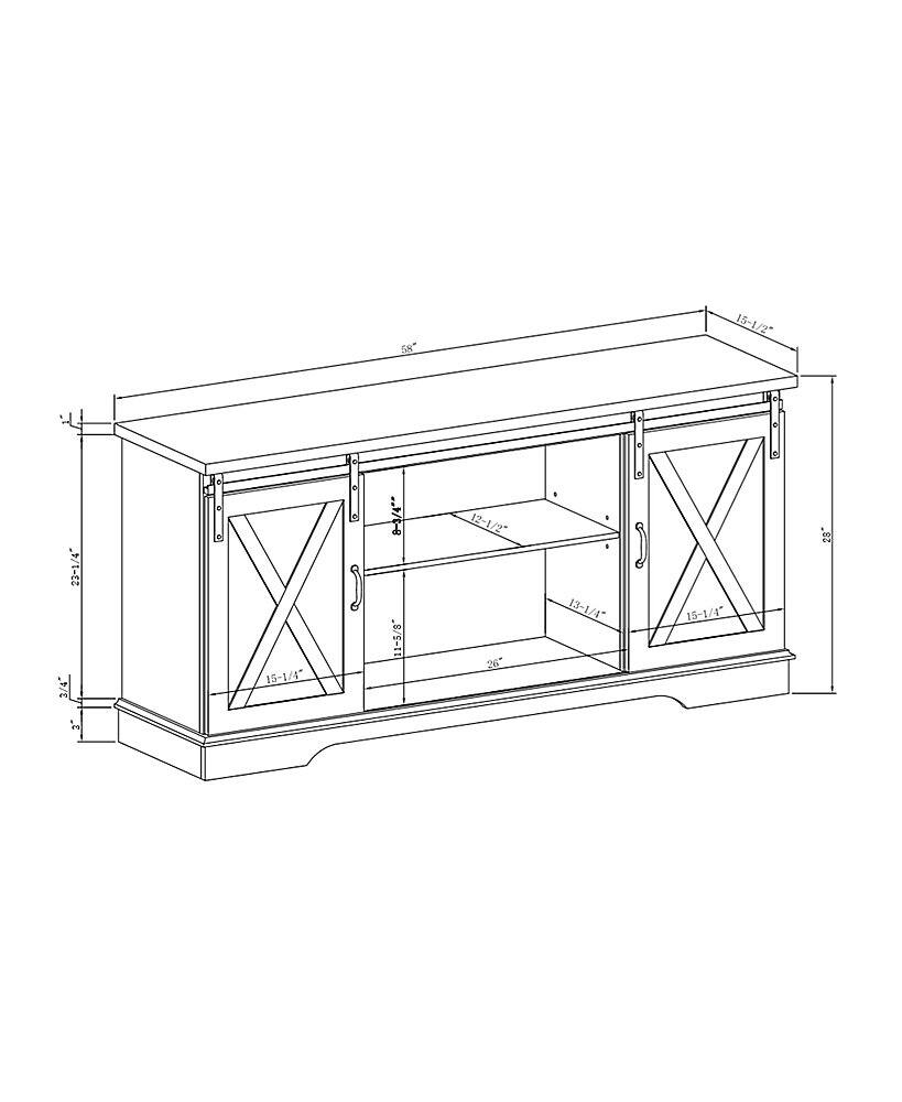 Walker Edison - 58" Modern Farmhouse Sliding Door TV Stand for Most TVs up to 65" - Grey Wash - Image 8