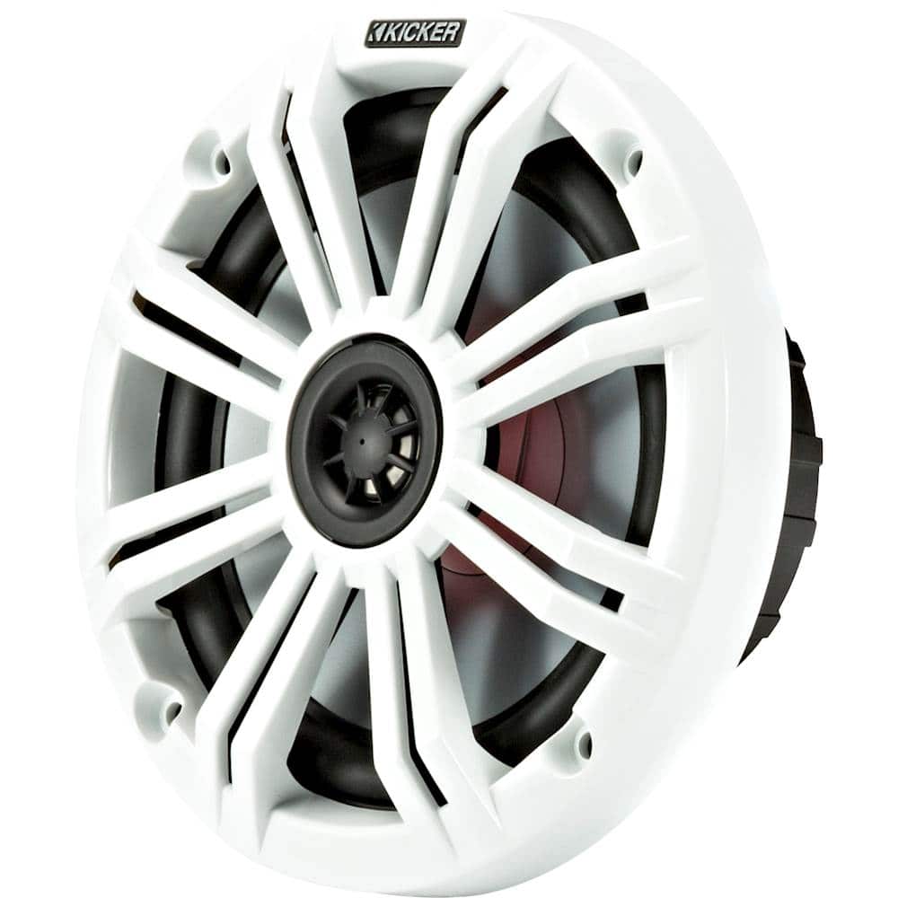 KICKER - KM Series 6-1/2" 2-Way Marine Speakers with Polypropylene Cones Pair - Charcoal And White - Image 4