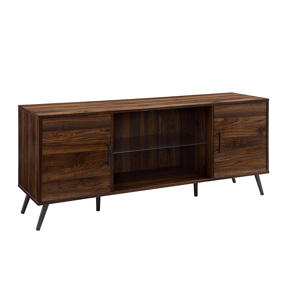 Walker Edison - 60" Mid Century Modern TV Stand Cabinet for Most TVs Up to 65" - Dark Walnut - Image 2