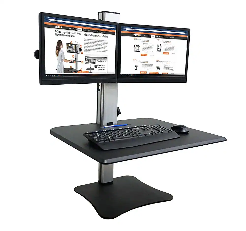 Victor - DC350A Dual Monitor Sit/Stand Desk Converter - Black - Image 2