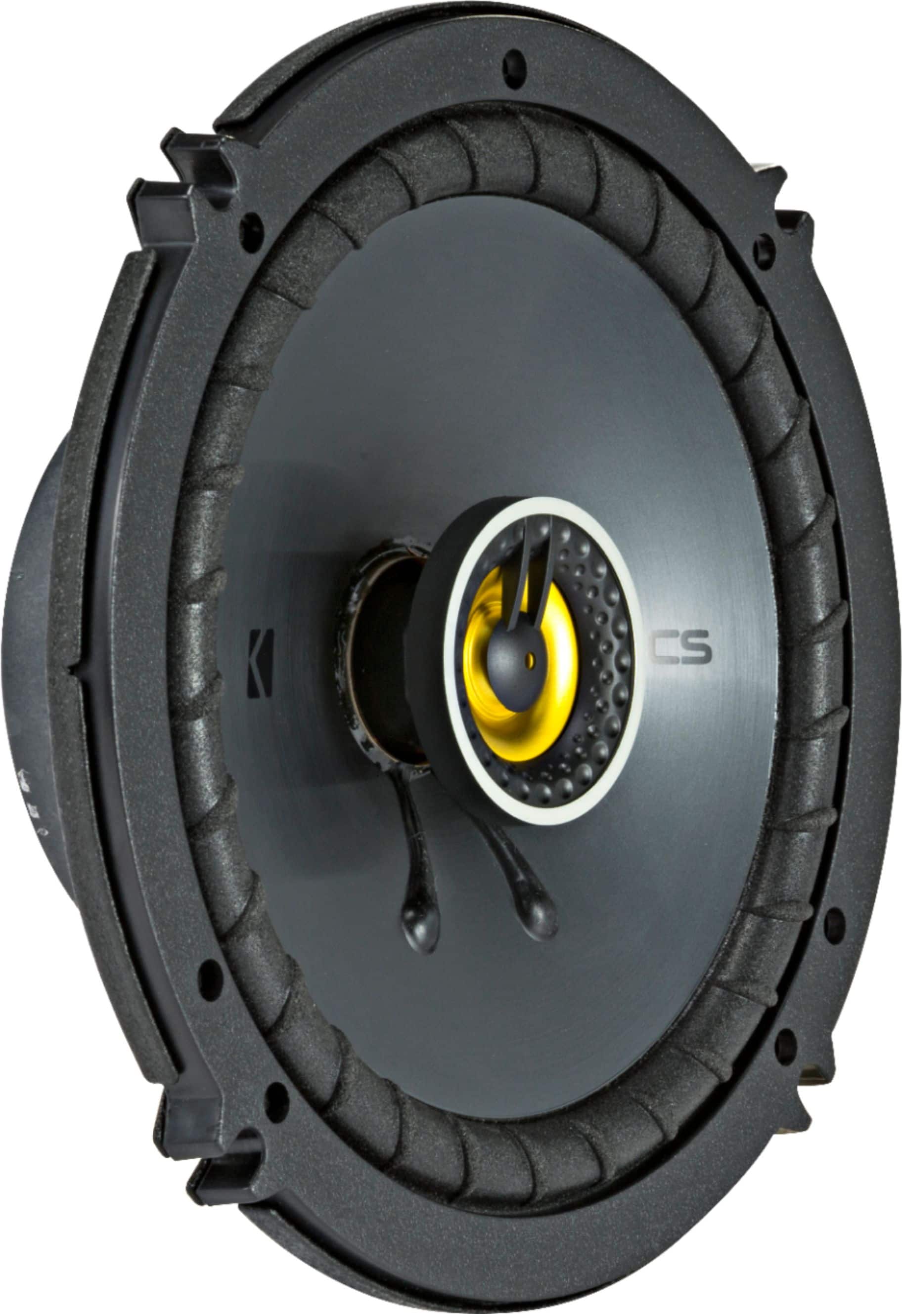 KICKER - CS Series 6-1/2" 2-Way Car Speakers with Polypropylene Cones (Pair) - Yellow/Black - Image 2