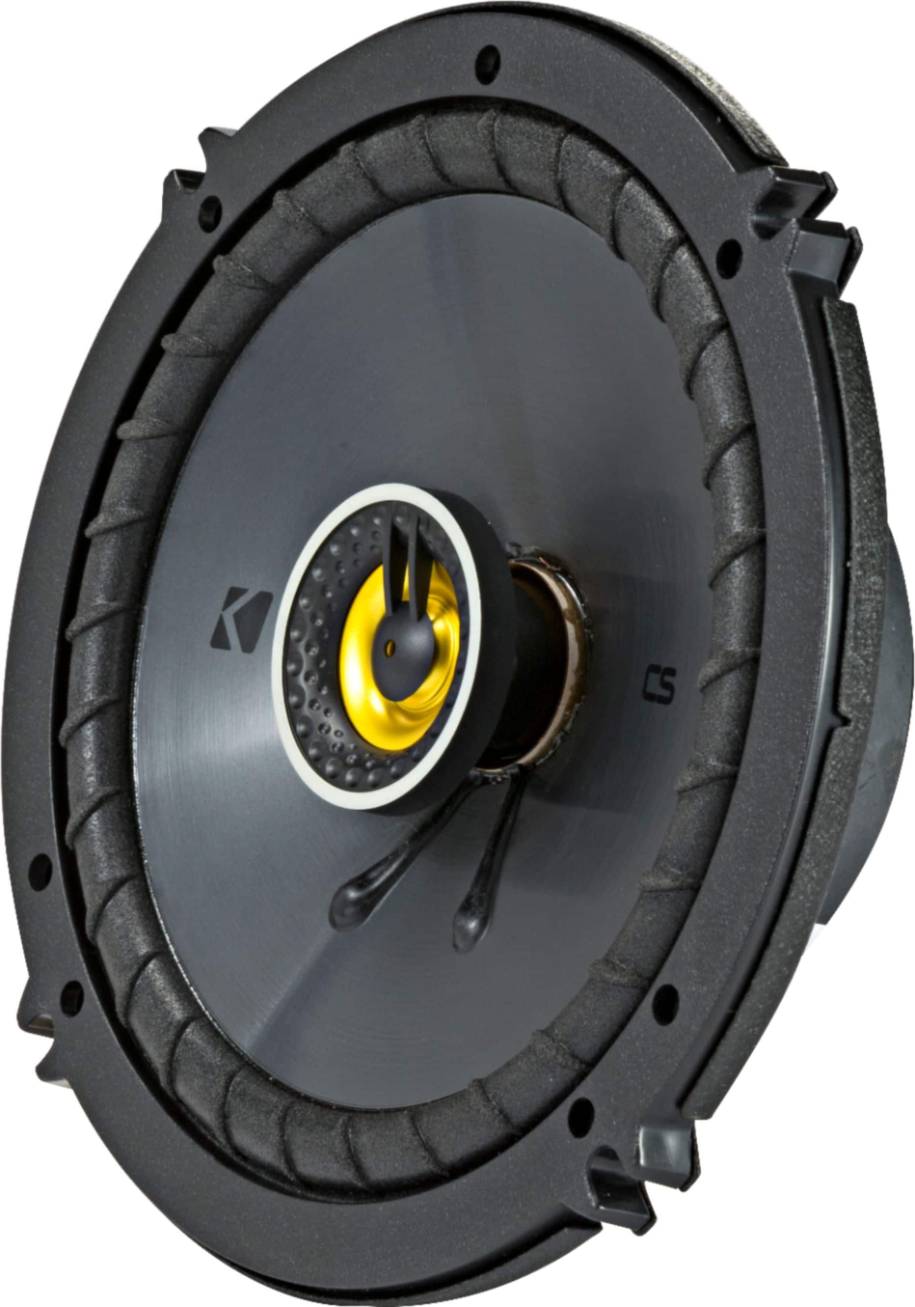 KICKER - CS Series 6-1/2" 2-Way Car Speakers with Polypropylene Cones (Pair) - Yellow/Black - Image 3