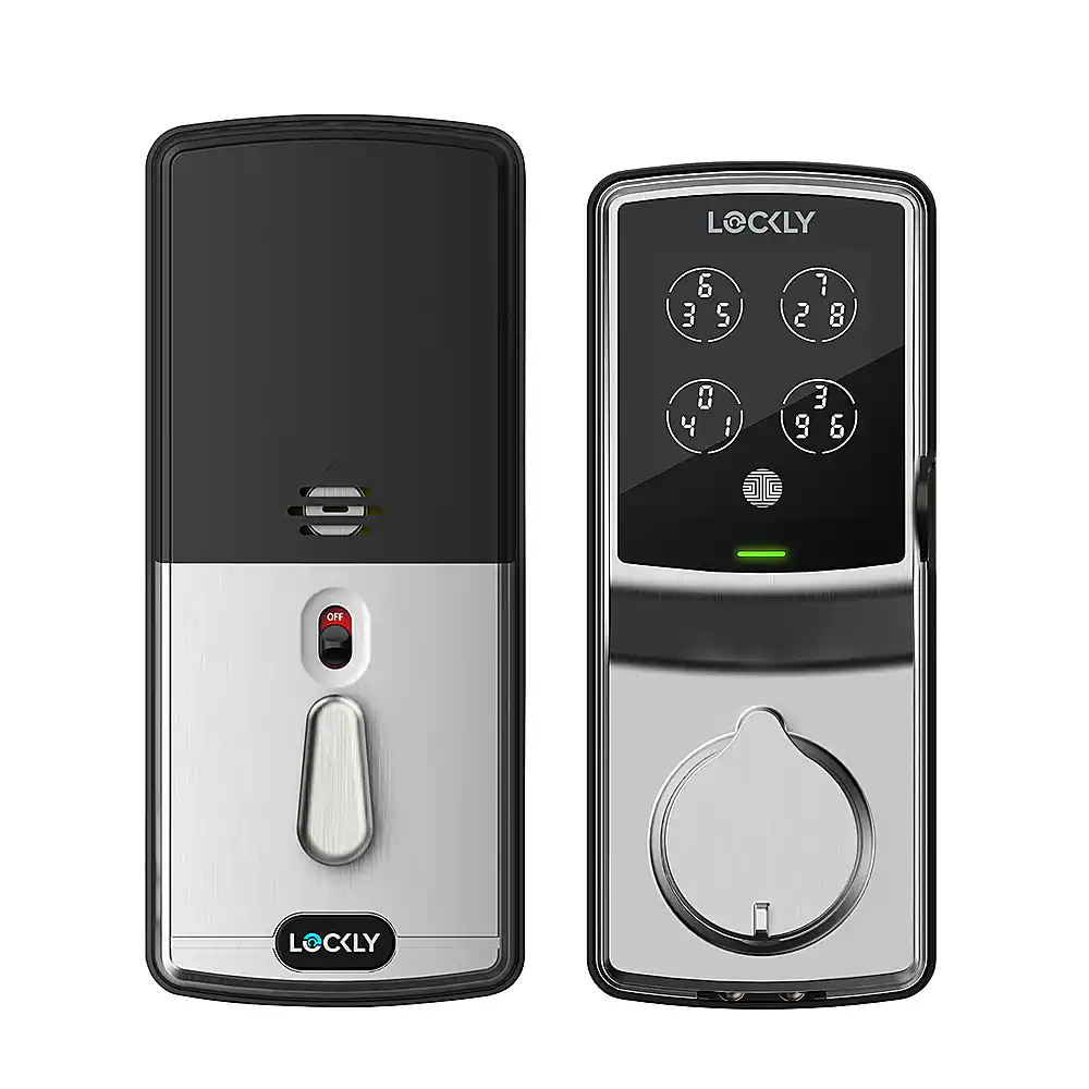 Lockly - Secure Plus Smart Lock Replacement Deadbolt with 3D Biometric Fingerprint/App/Physical Key - Satin Nickel - Image 3