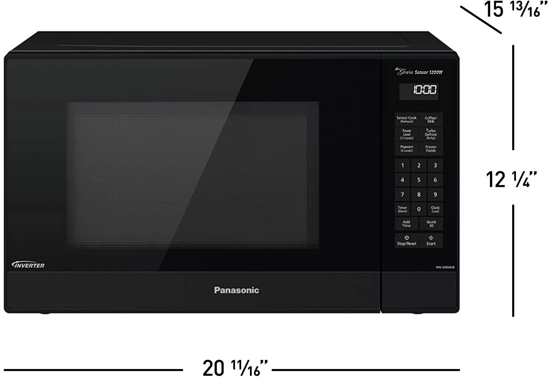 Panasonic - 1.2 Cu. Ft. 1200 Watt SN66KB Microwave with Inverter and Genius Sensor - Black - Image 2
