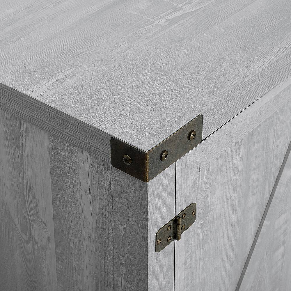 Walker Edison - Rustic Barn Door Style Stand for Most TVs Up to 65" - Stone Gray - Image 5