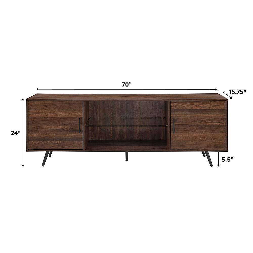 Walker Edison - 70" Mid Century Modern TV Console for Most Flat-Panel TVs Up to 80" - Dark Walnut - Image 9