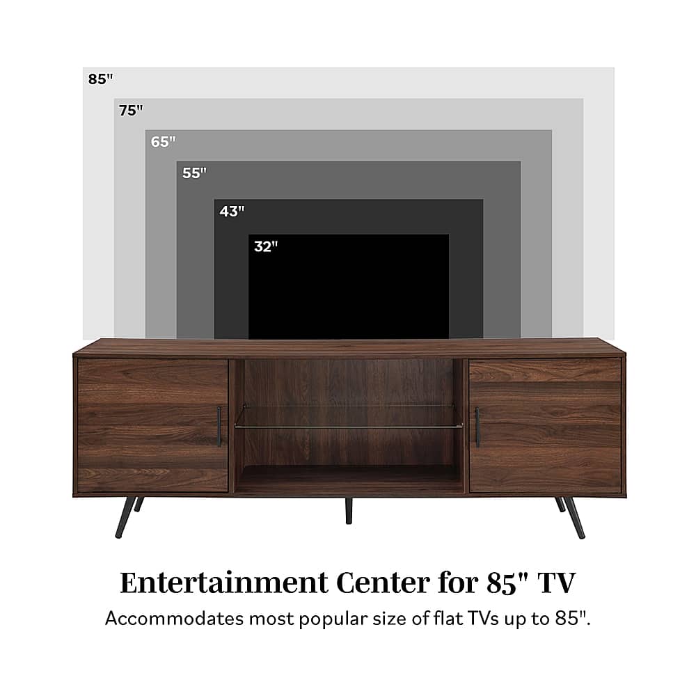 Walker Edison - 70" Mid Century Modern TV Console for Most Flat-Panel TVs Up to 80" - Dark Walnut - Image 10