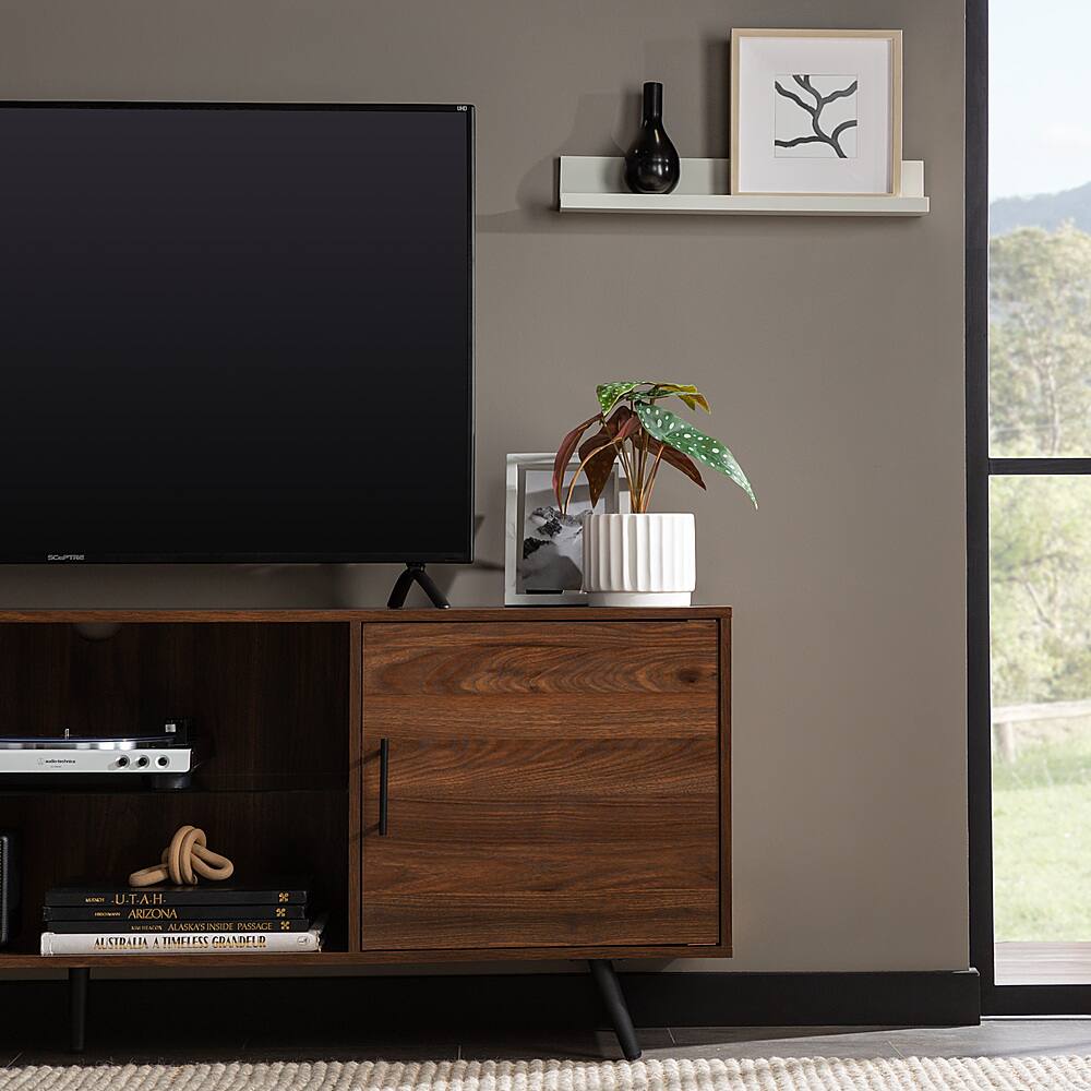 Walker Edison - 70" Mid Century Modern TV Console for Most Flat-Panel TVs Up to 80" - Dark Walnut - Image 13