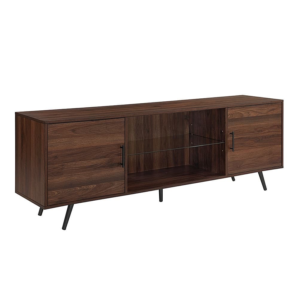 Walker Edison - 70" Mid Century Modern TV Console for Most Flat-Panel TVs Up to 80" - Dark Walnut - Image 2