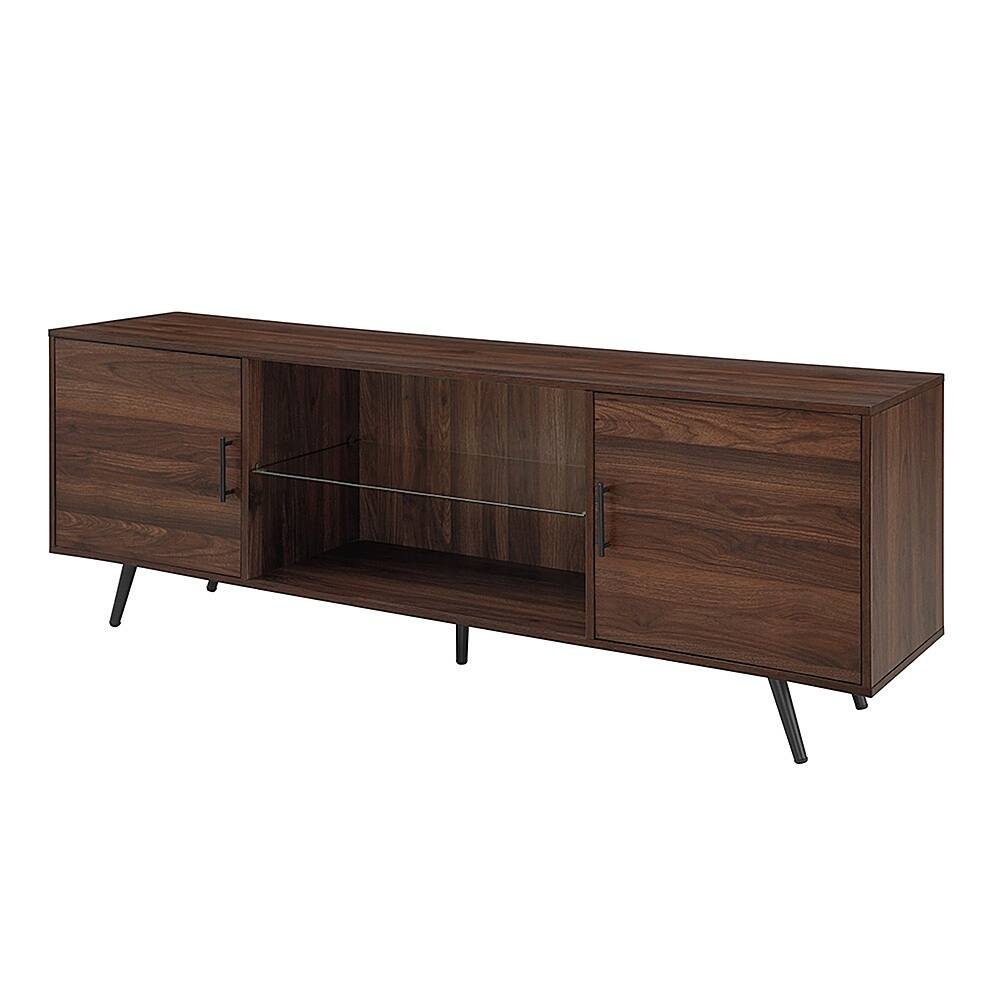 Walker Edison - 70" Mid Century Modern TV Console for Most Flat-Panel TVs Up to 80" - Dark Walnut - Image 3