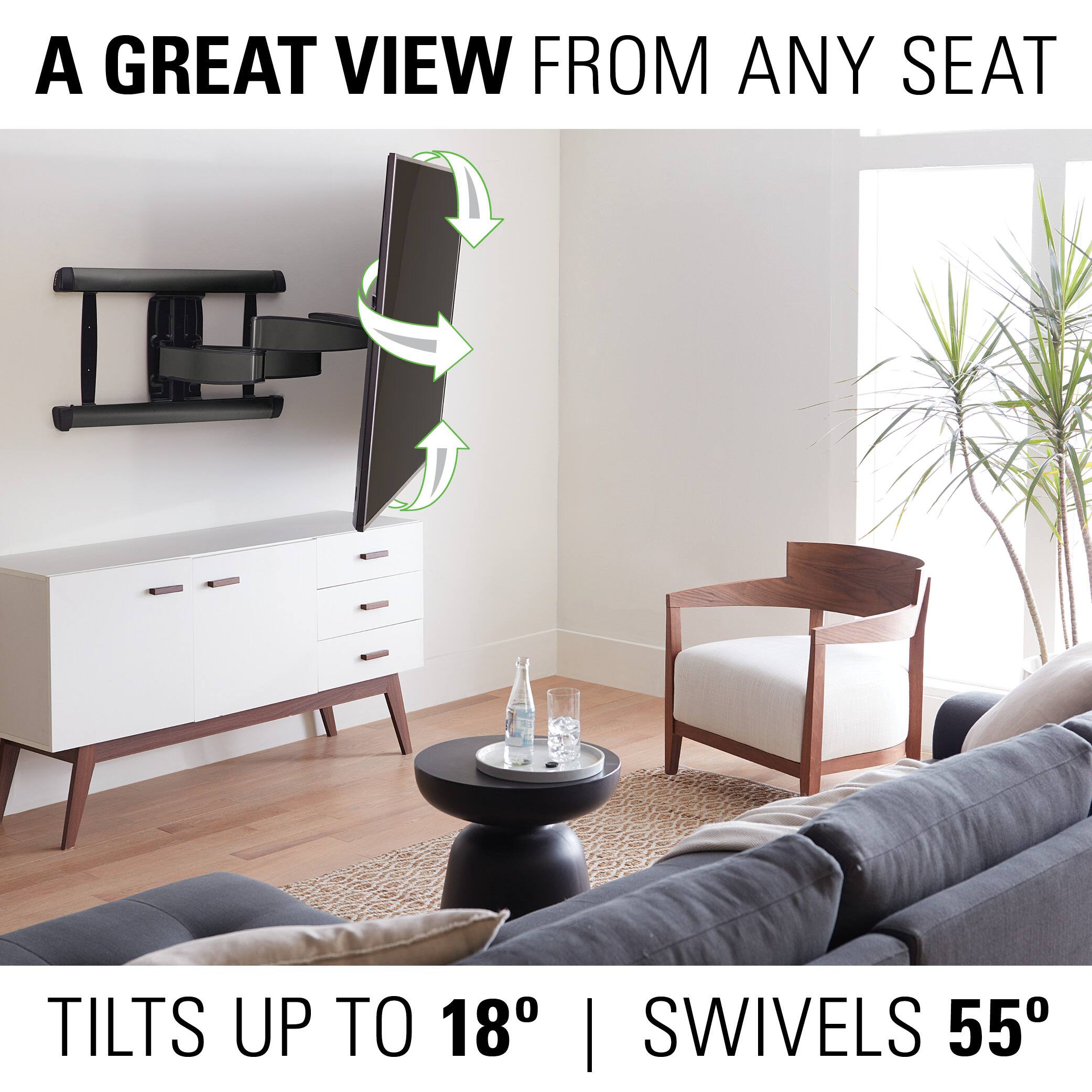 SANUS Elite - Advanced Full-Motion TV Wall Mount for Most 46" - 95" TVs up to 175lbs - Tilts, Swivels, and Extends up to 30" - Graphite - Image 12