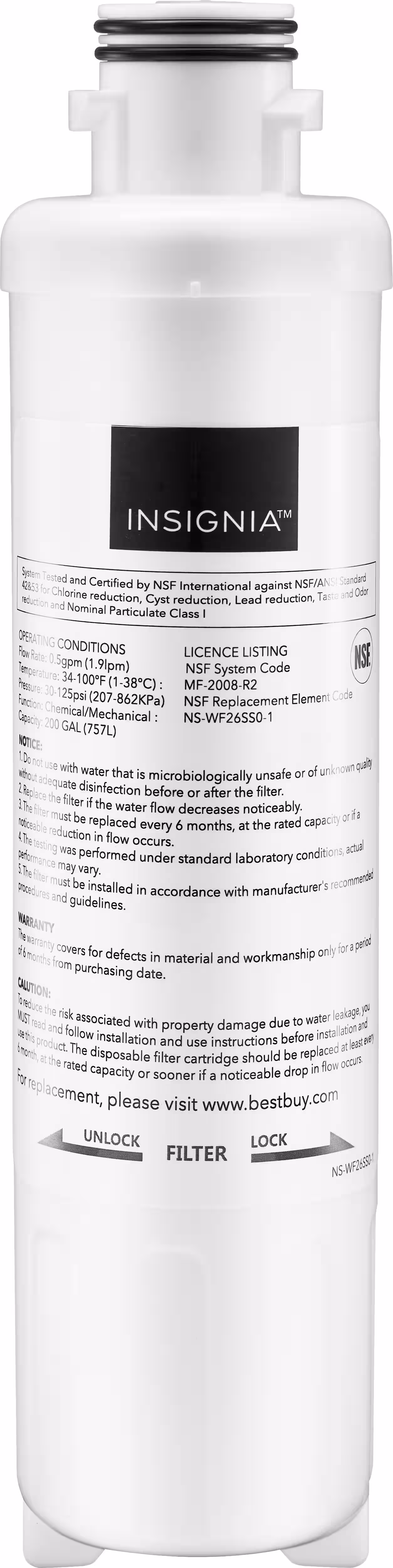 Insignia™ - NSF 53 Water Filter Replacement for Select Insignia Side-by-Side Refrigerators - White - Image 4