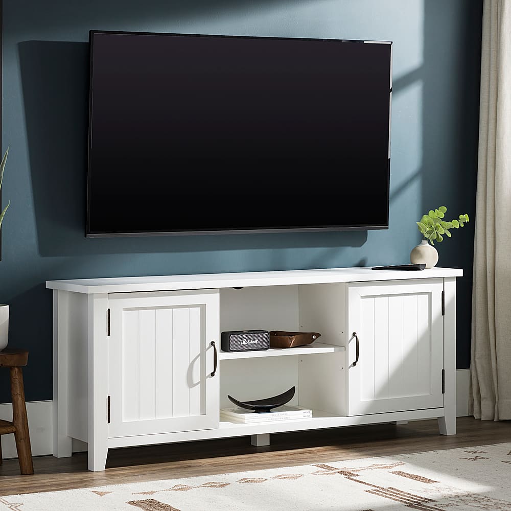 Walker Edison - Modern Farmhouse TV Stand for Most TVs Up to 64" - Solid White - Image 5