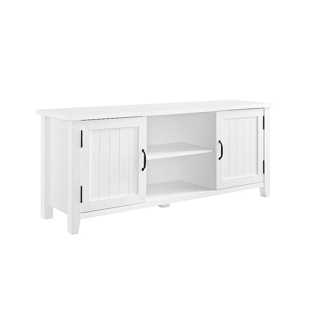Walker Edison - Modern Farmhouse TV Stand for Most TVs Up to 64" - Solid White - Image 2