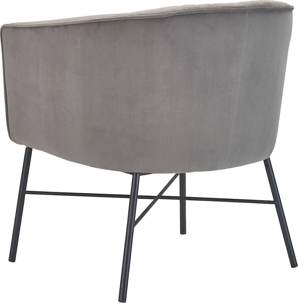Adore Decor - 4-Leg Metal and Velvet Plush Accent Chair - Gray - Image 3
