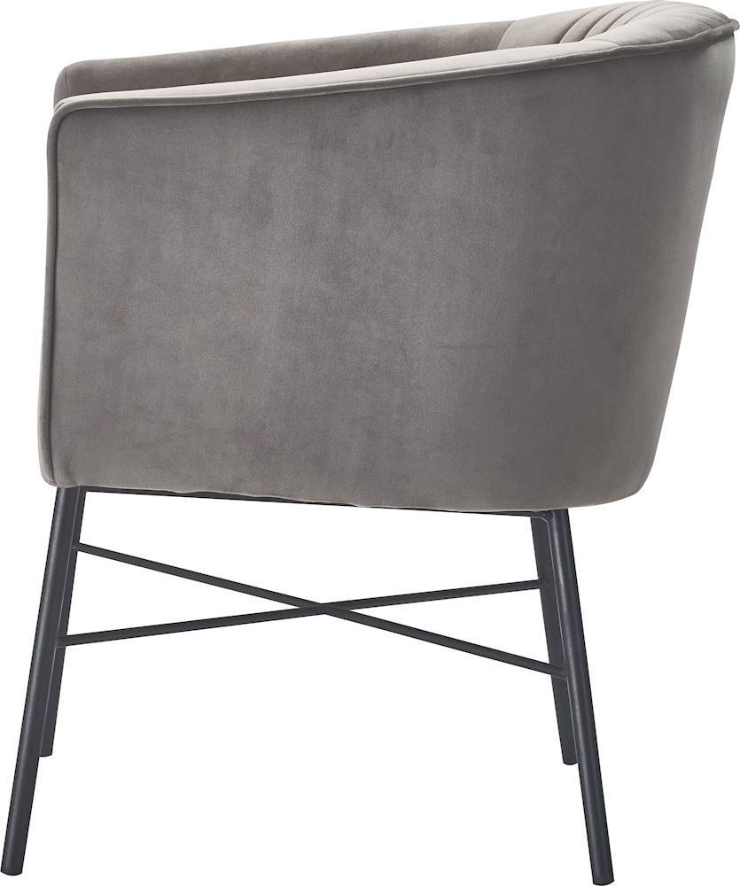 Adore Decor - 4-Leg Metal and Velvet Plush Accent Chair - Gray - Image 4