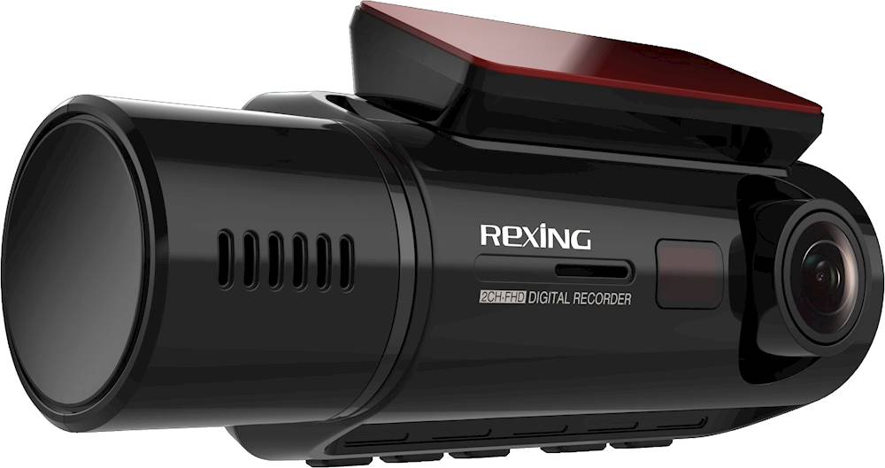 Rexing - V3 Basic Front and Cabin Dash Cam with Wi-Fi - Black - Image 2
