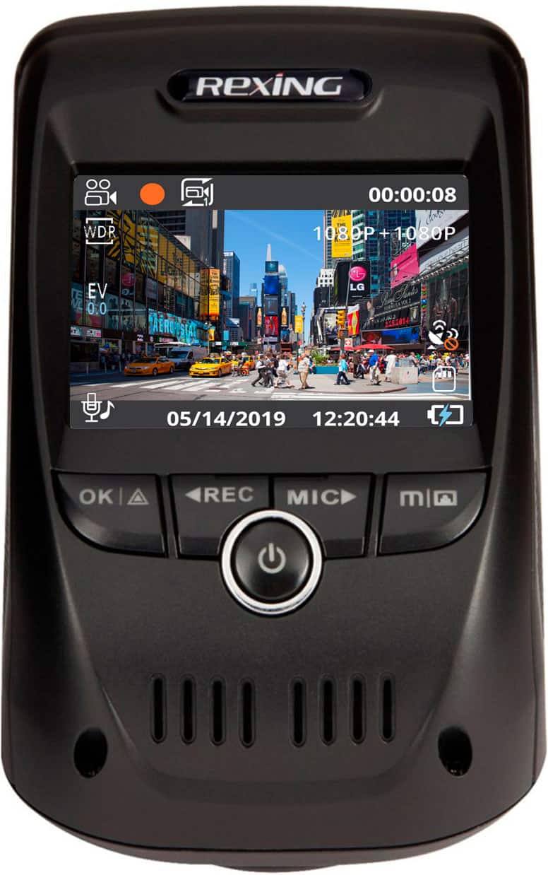 Rexing - V1P Max Plus Real 4K UHD Dual-Channel Front and Rear Wi-Fi Dash Camera - Black - Image 4