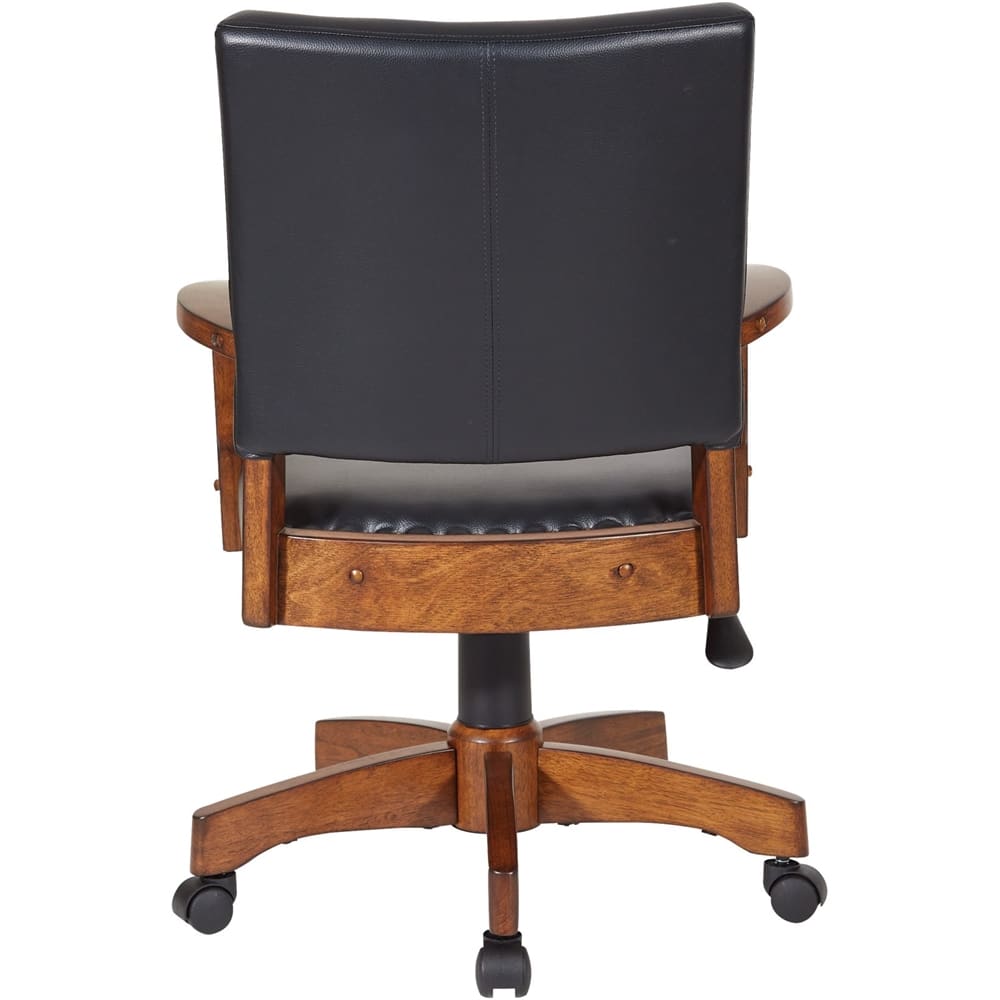 OSP Home Furnishings - Wood Bankers 5-Pointed Star Wood and Steel Office Chair - Black - Image 6