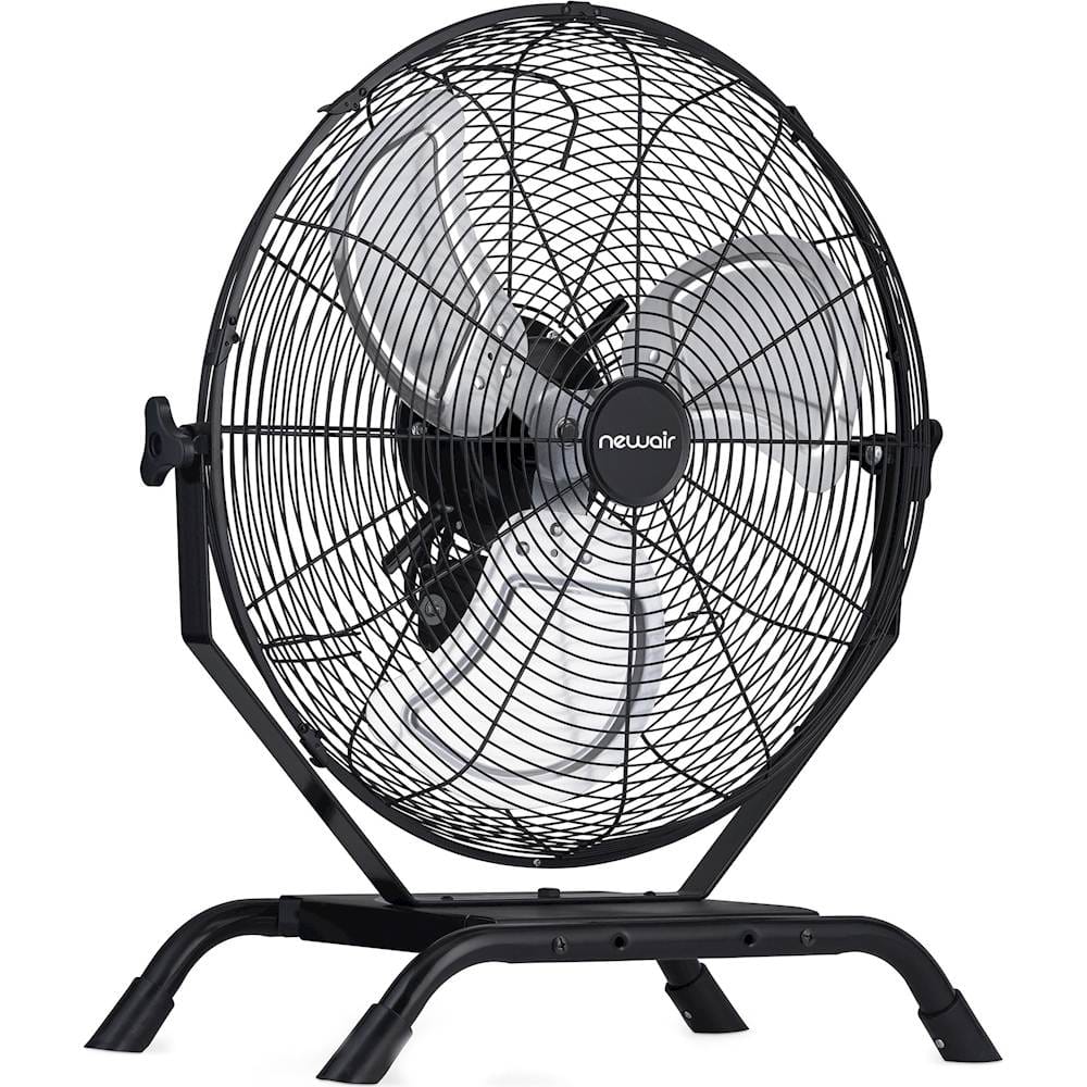 NewAir - 4650 CFM 20" Outdoor High Velocity Floor or Wall Mounted Fan with 3 Fan Speeds and Adjustable Tilt Head - Black - Image 2