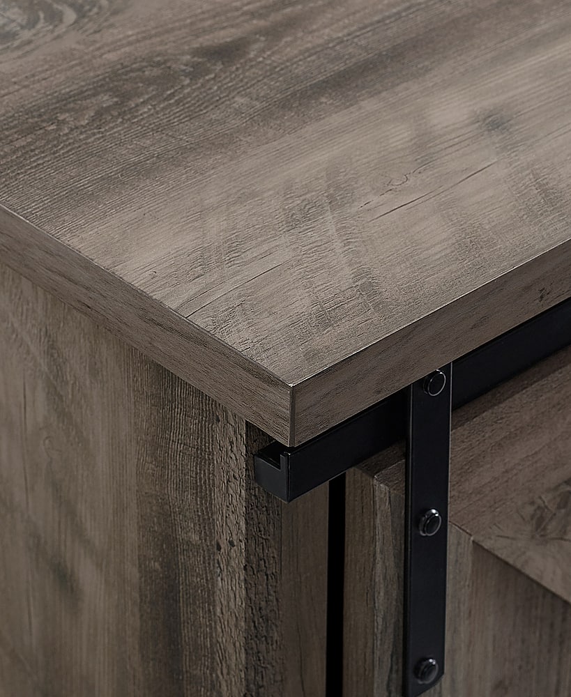 Walker Edison - 70" Sliding Barn Door TV Console - Grey - Image 8