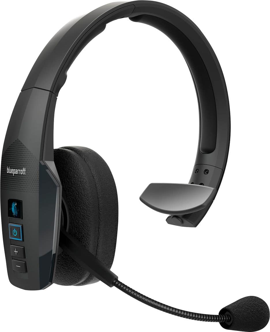 BlueParrott - B450-XT Wireless Bluetooth Mono Headset with 96% Noise-Cancelling Microphone and Padded Headband - Black