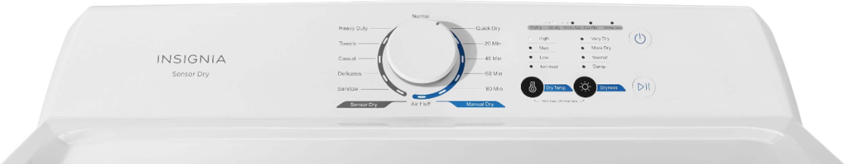 Insignia™ - 6.7 Cu. Ft. Electric Dryer with Sensor Dry - White - Image 3