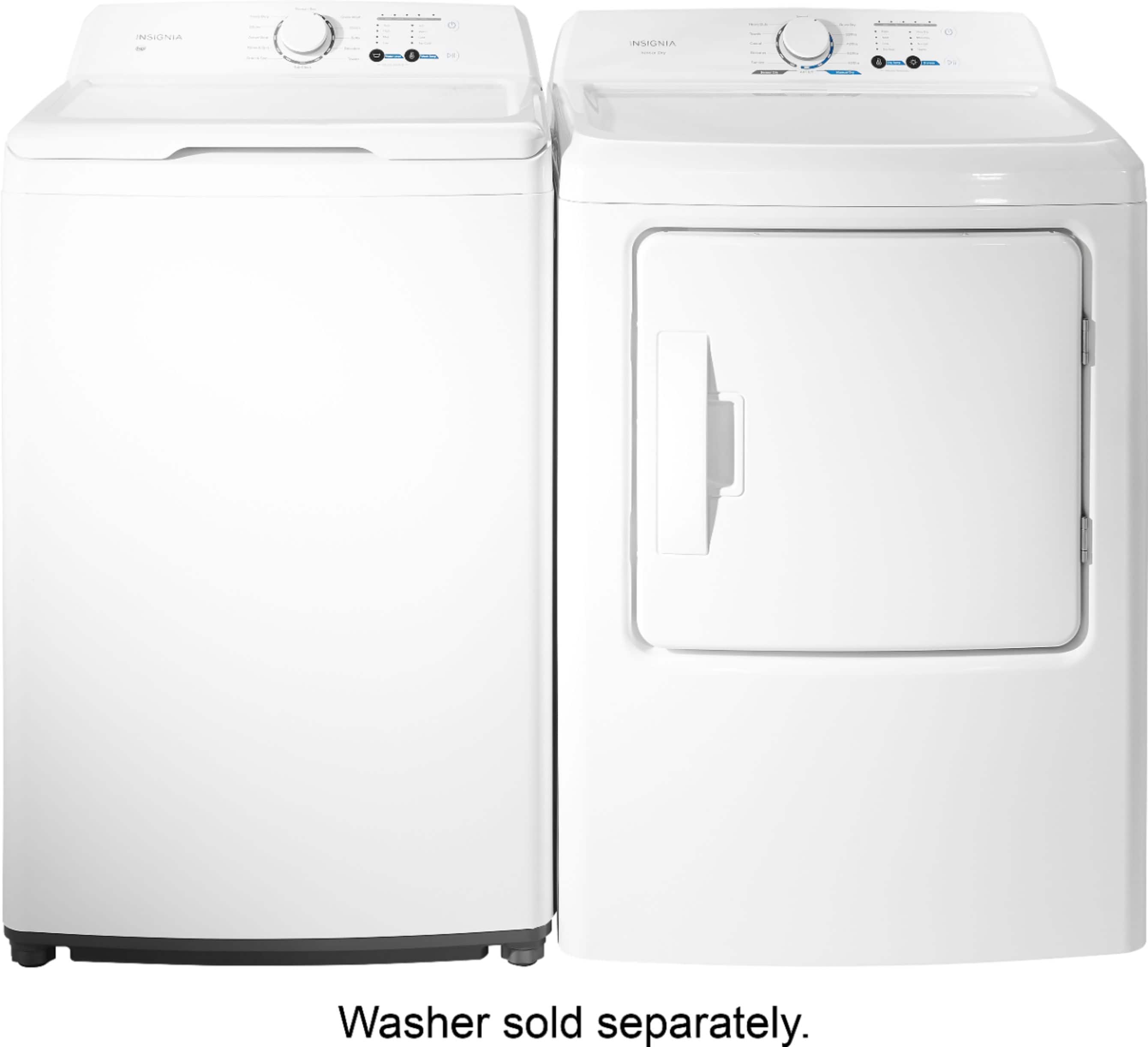 Insignia™ - 6.7 Cu. Ft. Electric Dryer with Sensor Dry - White - Image 9