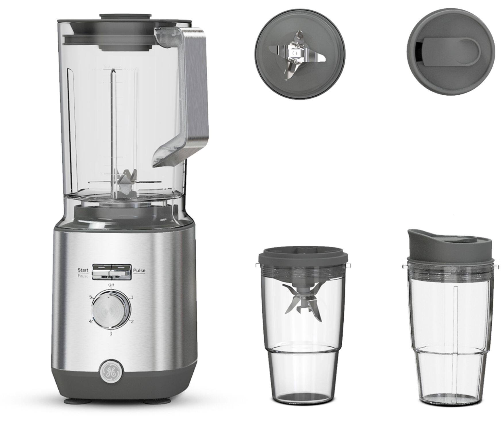 GE - 5-Speed 64-Oz. Blender with Blender Cups - Stainless Steel - Image 8