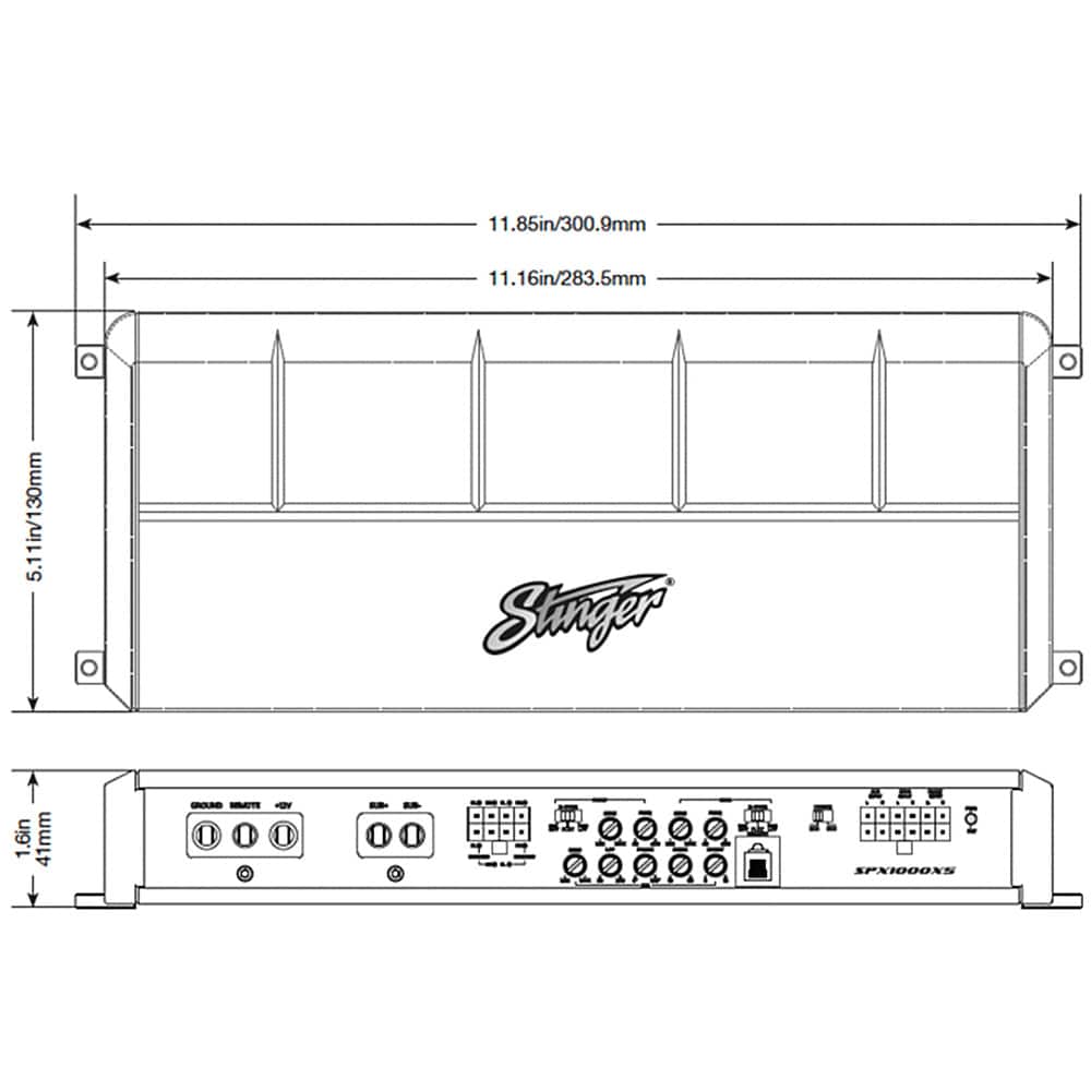 Stinger - Micro 5-Channel 1000W Marine and Powersports Amplifier - Silver - Image 9