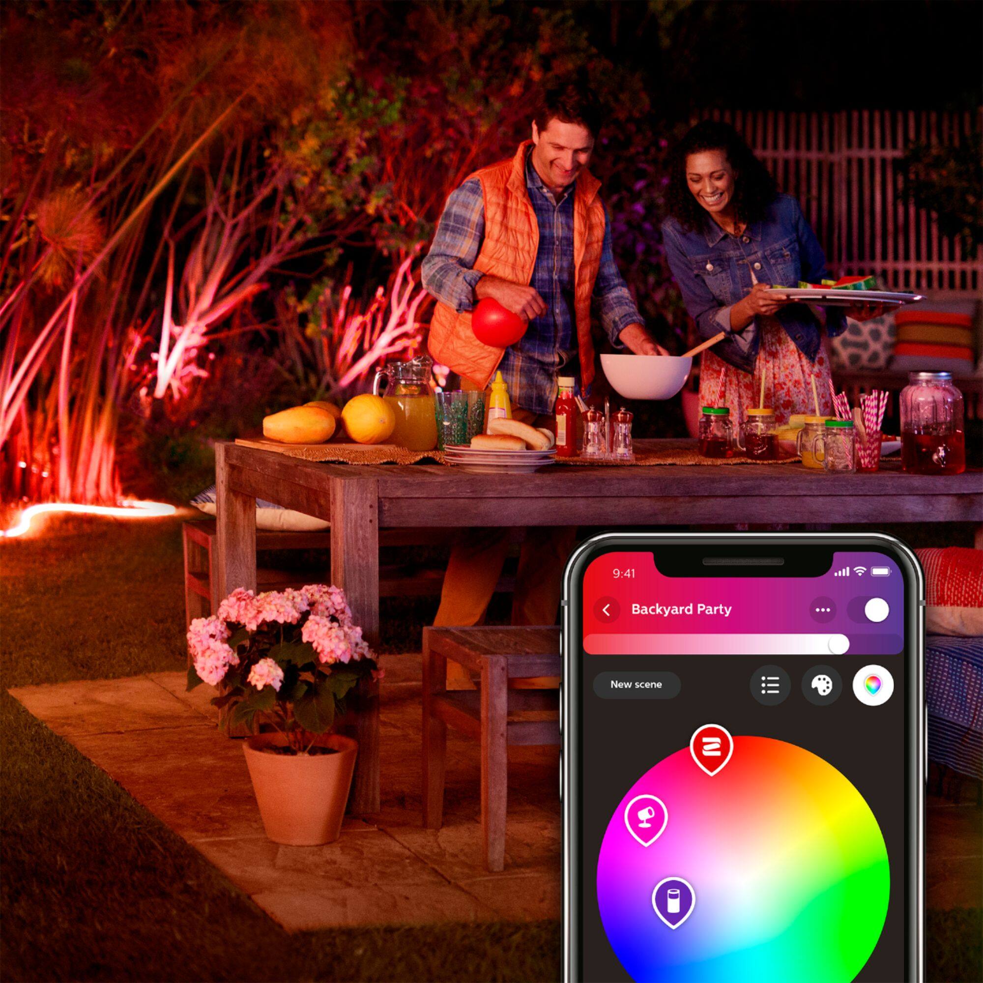 Philips - Hue Outdoor Lightstrip 197-inch/16-foot - White and Color Ambiance - Image 4
