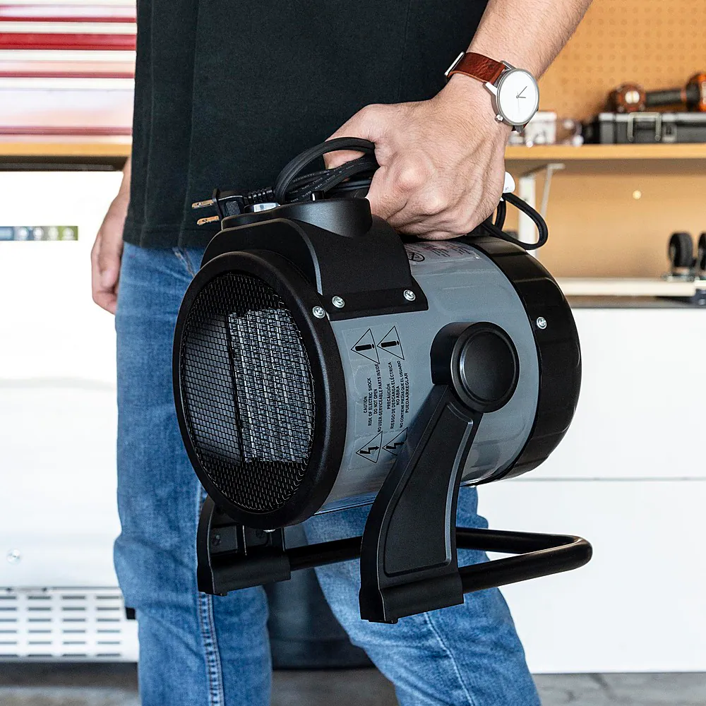 NewAir - 160 Sq. Ft. Portable Ceramic Electric Heater with Adjustable Tilt Head - Gray - Image 5