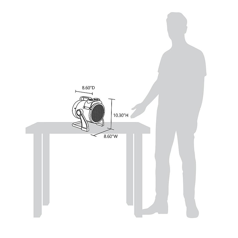 NewAir - 160 Sq. Ft. Portable Ceramic Electric Heater with Adjustable Tilt Head - Gray - Image 10