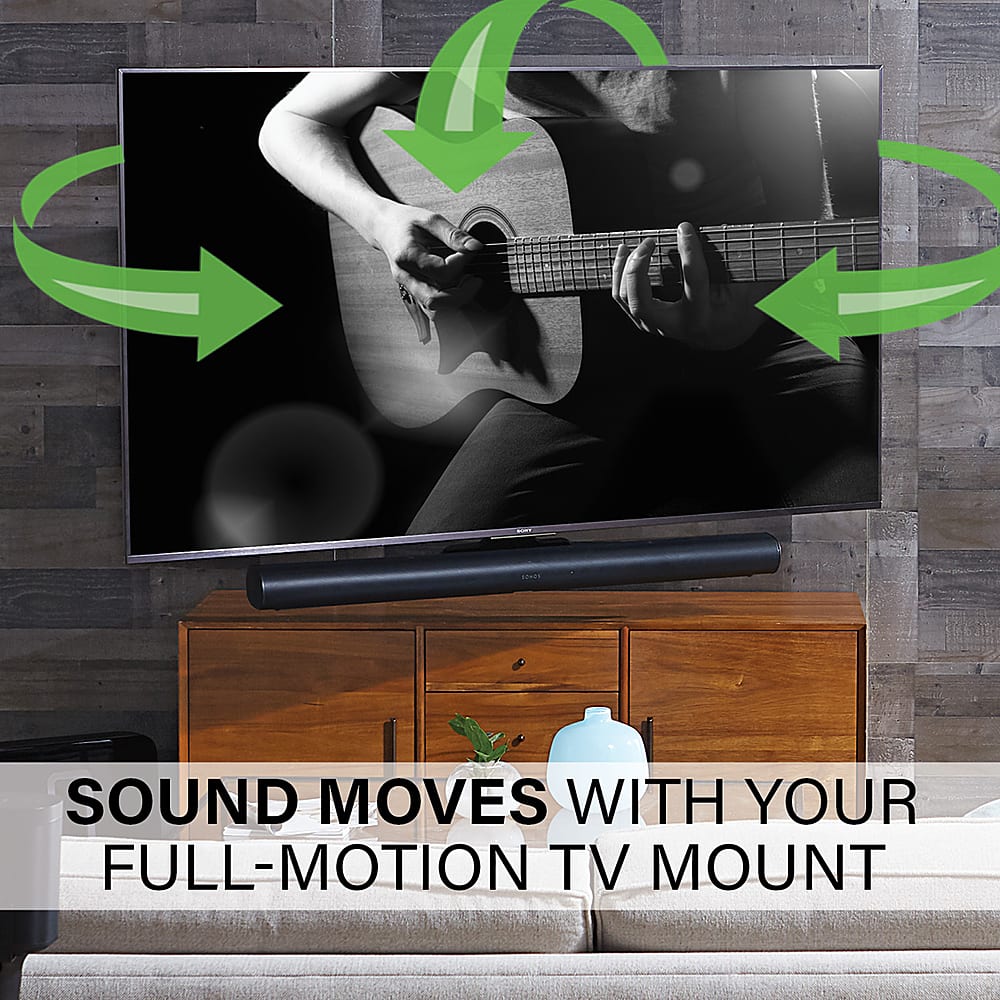 Sanus - Sonos Arc and Sonos Arc Ultra Extendable Soundbar TV Mount - Compatible with TVs 50"-90" - Black - Image 9