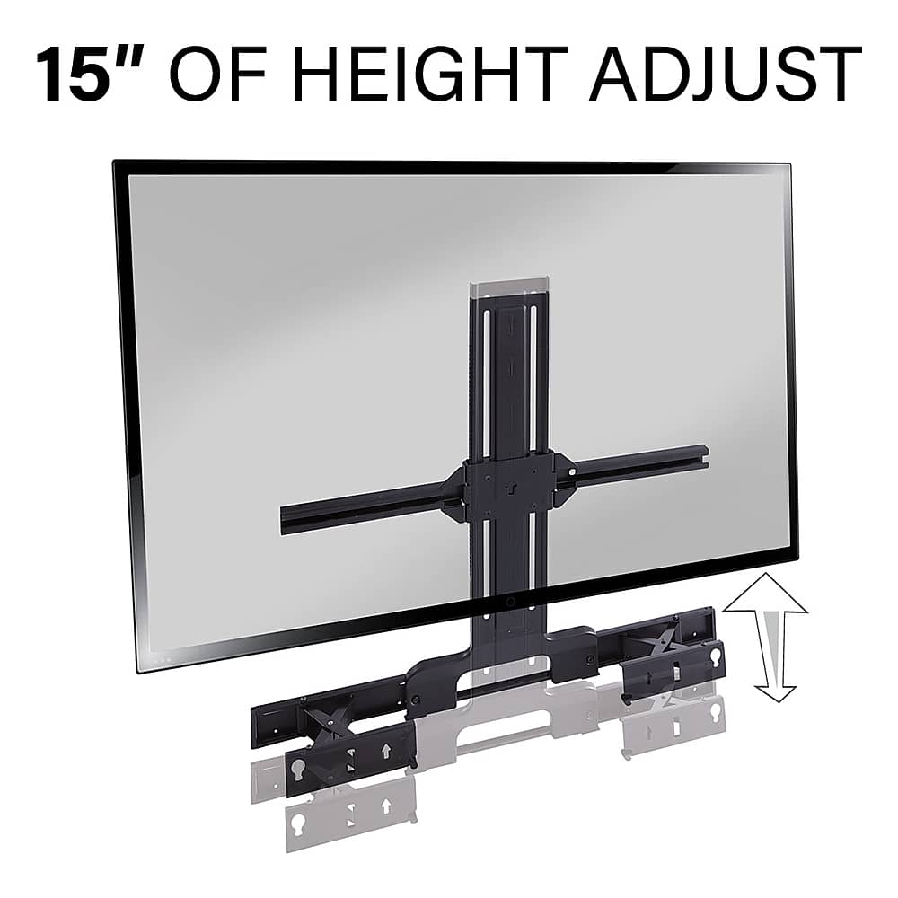 Sanus - Sonos Arc and Sonos Arc Ultra Extendable Soundbar TV Mount - Compatible with TVs 50"-90" - Black - Image 5