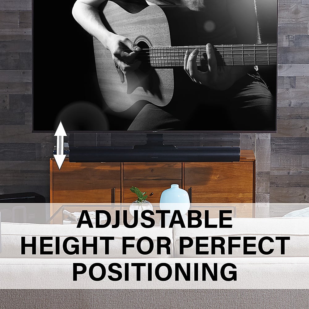 Sanus - Sonos Arc and Sonos Arc Ultra Extendable Soundbar TV Mount - Compatible with TVs 50"-90" - Black - Image 6