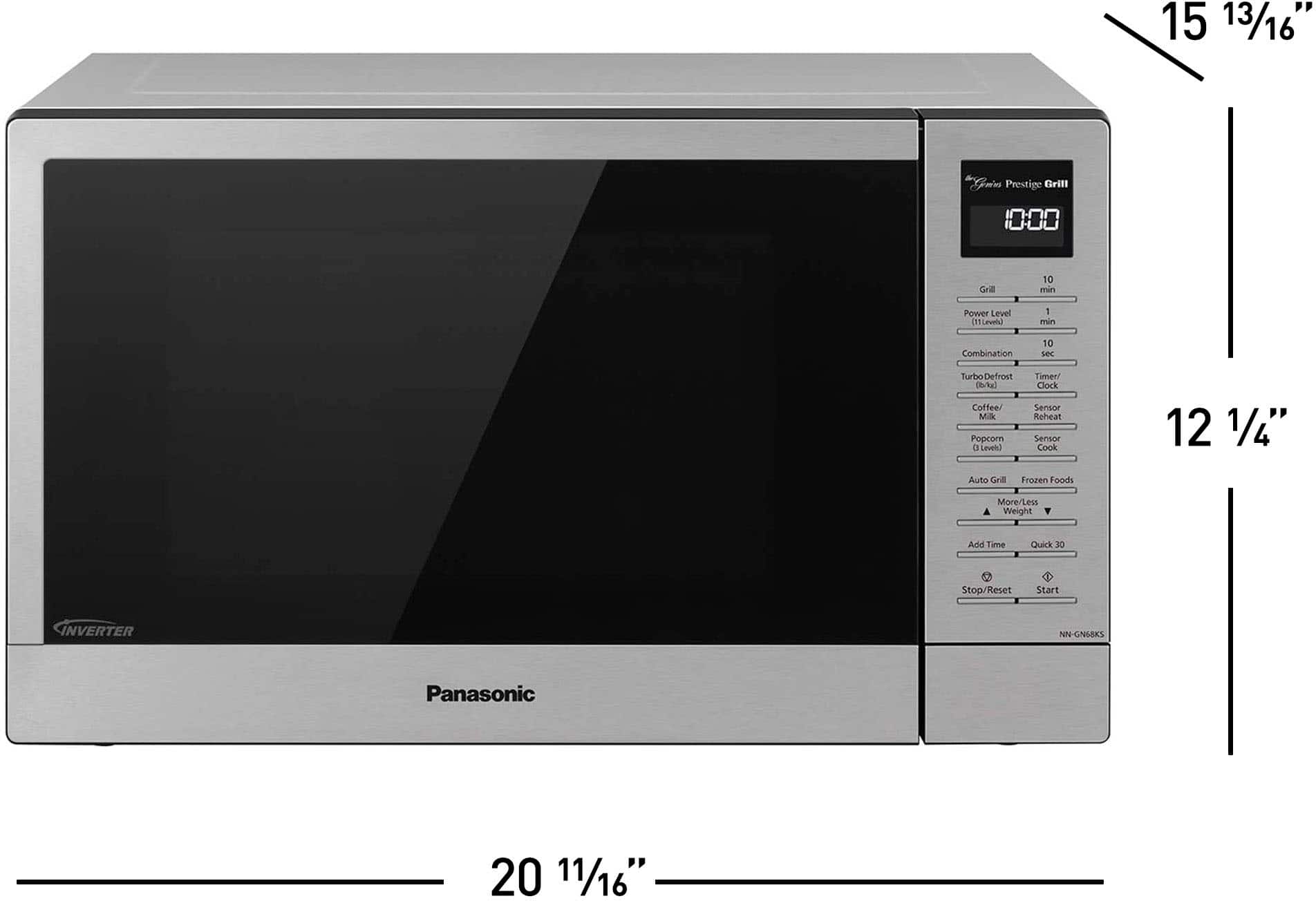 Panasonic - 1.1 Cu.Ft 1000 Watt GN68KS 2-in-1 Inverter Microwave Oven with FlashXpress Broiler - Stainless steel - Image 2