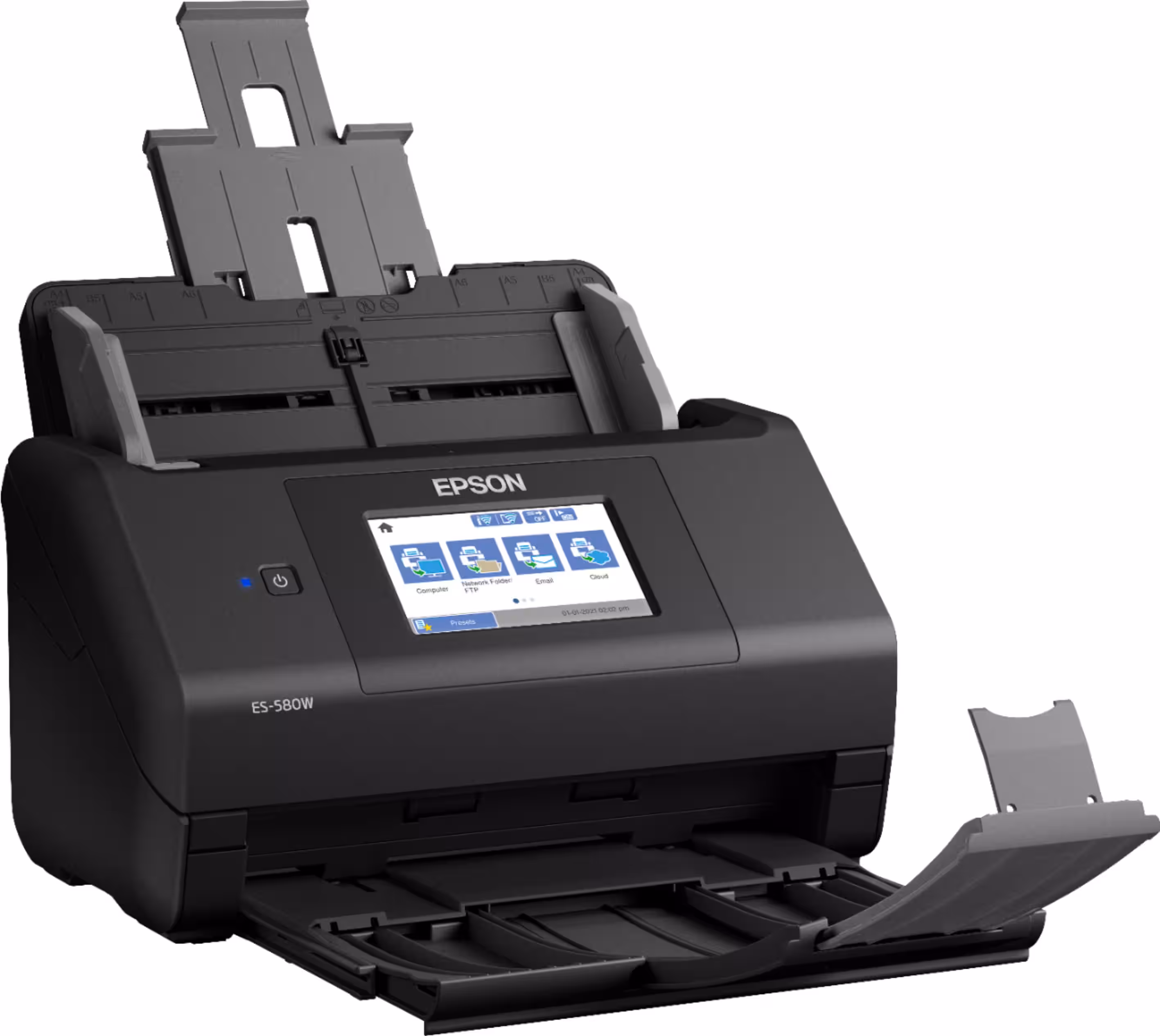 Epson - WorkForce ES-580W Wireless Duplex Touchscreen Desktop Document Scanner - Black - Image 9