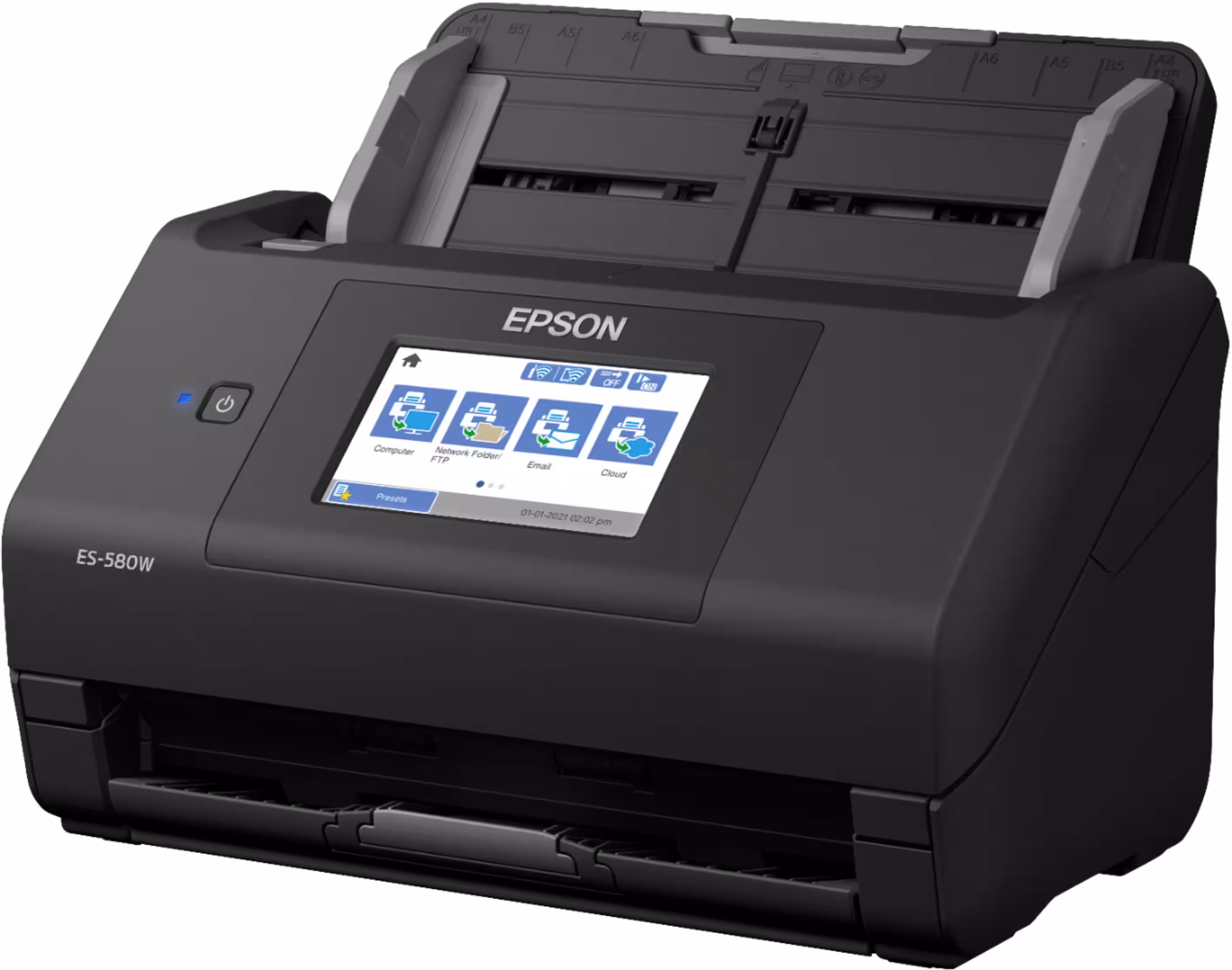Epson - WorkForce ES-580W Wireless Duplex Touchscreen Desktop Document Scanner - Black - Image 11