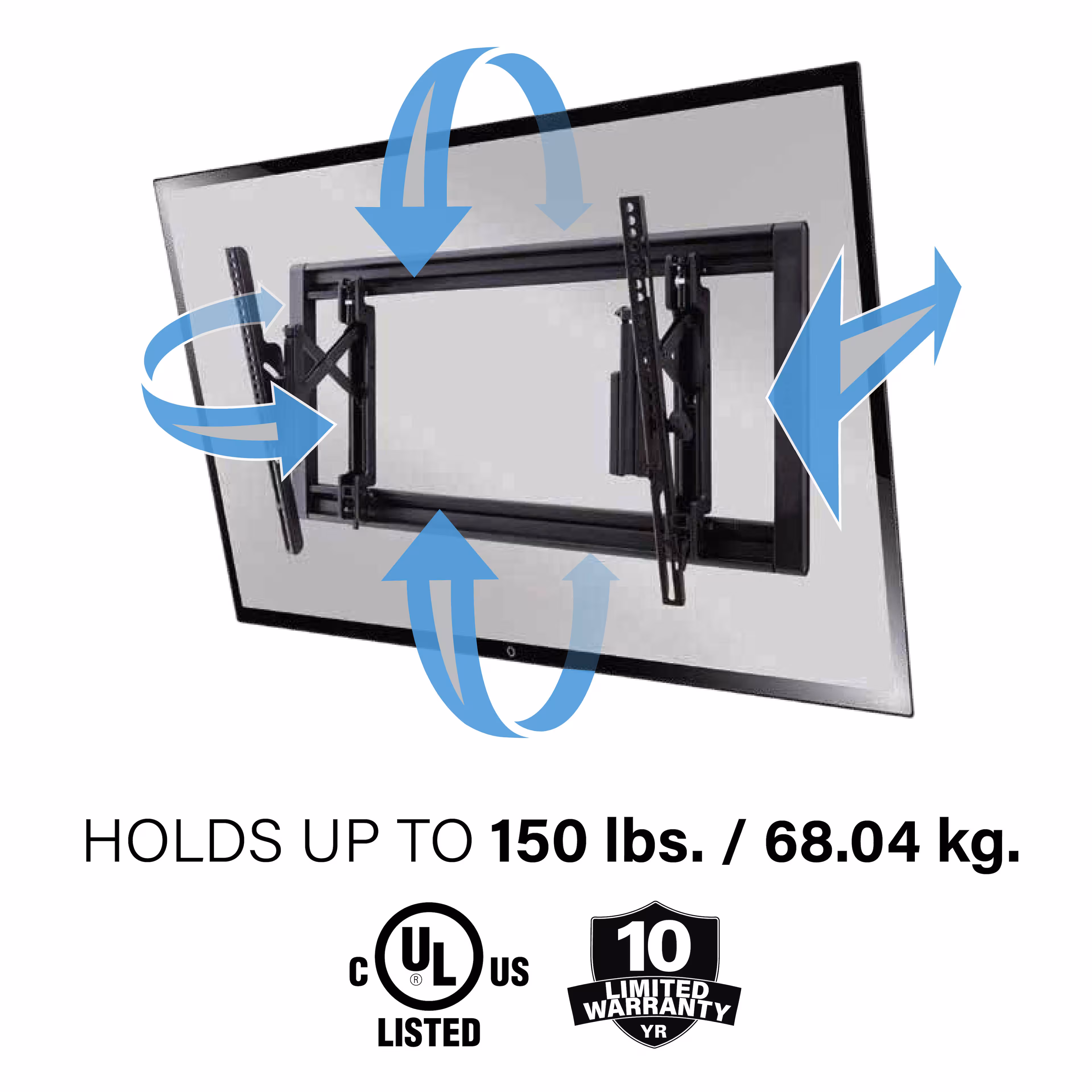 SANUS Elite - Advanced Tilt 4D TV Wall Mount for Most TVs 42"-90" up to 150lbs- Extends 6.8" for Easy Cable Access and Max Tilt - Black - Image 13