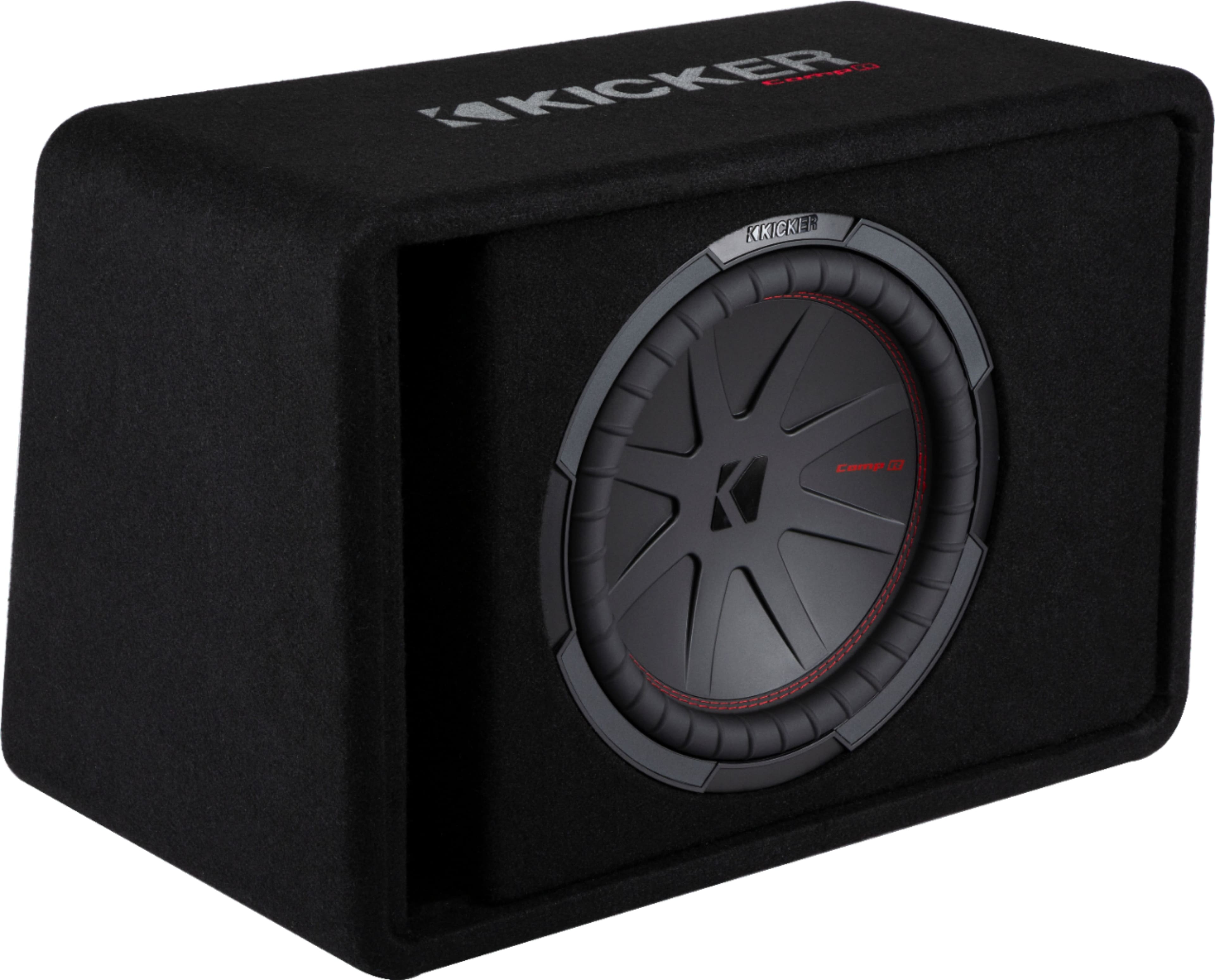 KICKER - CompR 12" Dual-Voice-Coil 2-Ohm Loaded Subwoofer Enclosure - Black - Image 2