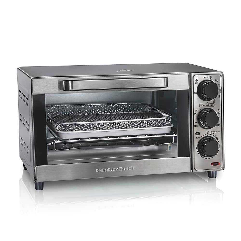 Hamilton Beach - Sure-Crisp 4-Slice Air Fryer Toaster Oven - Stainless Steel